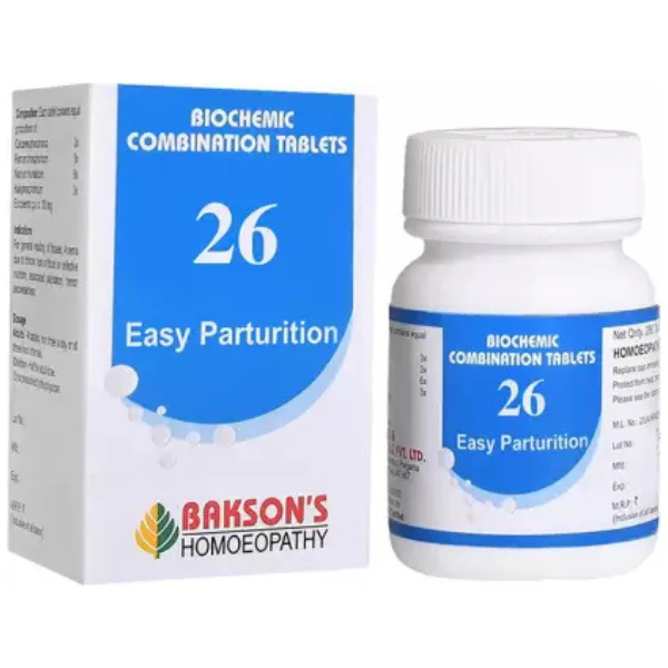 BAKSON'S HOMEOPATHY BIOCHEMIC COMBINATION #26 (EASY PARTURITION)