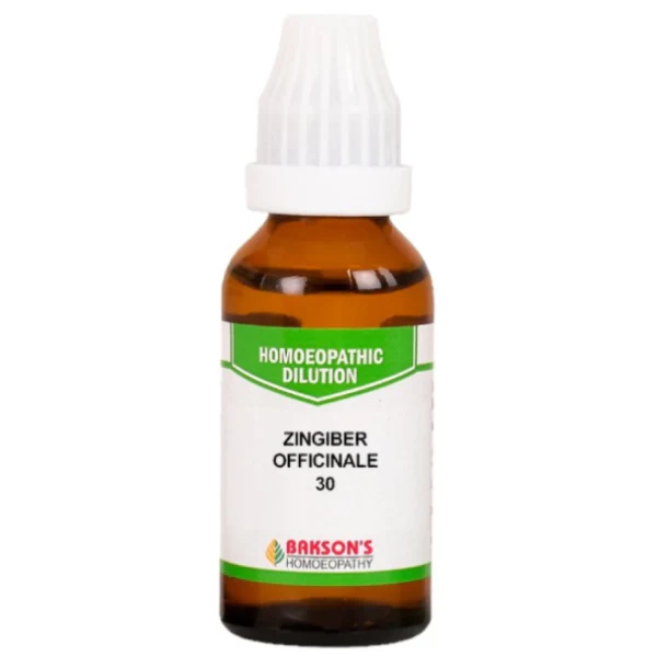 BAKSON'S HOMEOPATHY ZINGIBER OFFICINALE DILUTION 30 - PACK OF 4 (30 ML EACH)