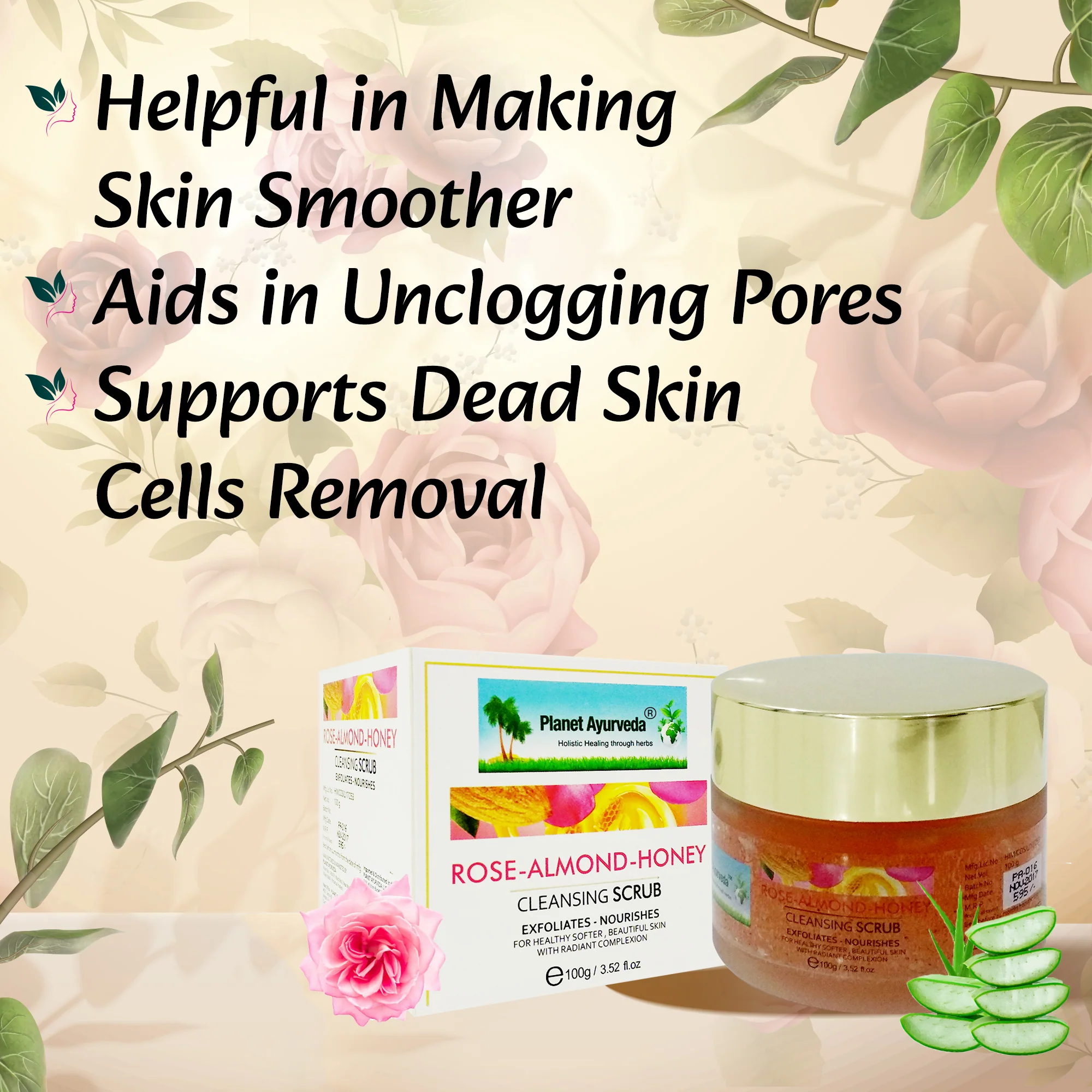 ROSE-ALMOND-HONEY CLEANSING SCRUB - Image 2